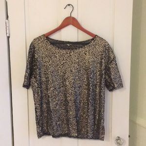 Silence+noise, wide-fit sequin short-sleeve top